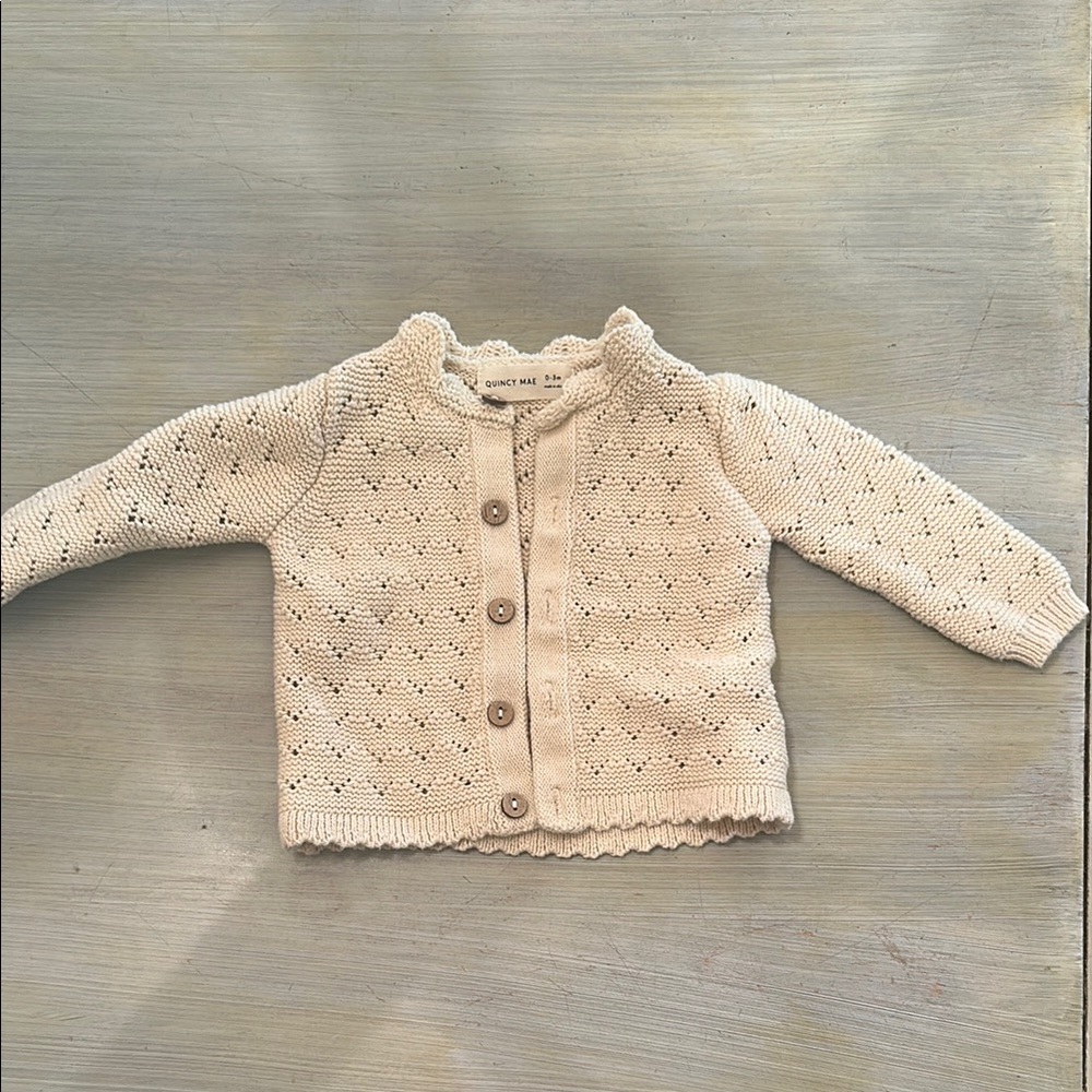 Quincy Mae Cream Knit Jacket Timeless Design